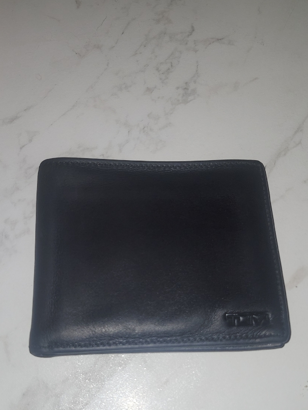 TUMI Delta Global Double Billfold Black Leather Wallet
